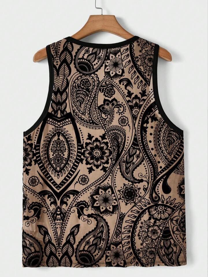Bonga Boys men's paisley printed round neck tank top